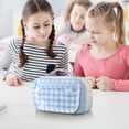 thumbnail image 4 of Large Capacity Pencil Case Pouch, Handheld-Portable Pencil Bags with Zipper, Elegant Pencil Pouch with Mult Compartments, Magnetic Closure Pencil Pouch Organizer, Pencil Box for Teen Adults, 4 of 6
