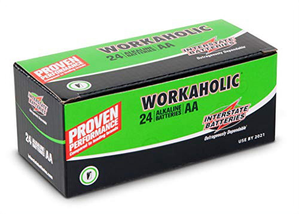 INTERSTATE ALL BATTERY CTR Workaholic Alkaline Battery, "AA", 24-Pk. DRY0070