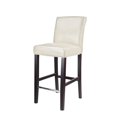 thumbnail image 3 of Ira Smooth Fabric Upholstered Bar Height Bar Stool with Wood Legs, 3 of 4