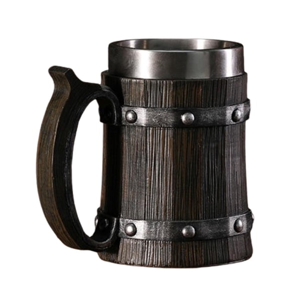 Jarra de cerveza de barril de madera, diseño retro, suministros para vasos de cerveza, cubos, tazas para beber té Estilo B