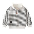 thumbnail image 1 of YTDSCS Chandail en Molleton Col Montant pour Enfants Garçons Pull Rayé Manches Longues pour Printemps Automne 2-8 Ans, 1 of 8