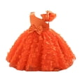 thumbnail image 2 of Toddler Baby Girl Butterfly Tutu Dress Bowknot Princess Flower Girl Wedding Pageant Birthday Party Dresses Saffron 120, 2 of 4