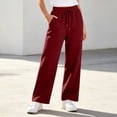 thumbnail image 2 of JOANKDMI Wide Leg Sweatpants Women with Pockets High Waisted Relaxed Fit Open Bottom Elastic Drawstring Waist Comfy Yoga Athletic Track Pants Workout Sweatpants Women, L-3XL, 2 of 7