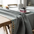 thumbnail image 6 of Enova Home High Quality Tablecloth, Thick Rectangle Cotton and Linen Water Resistant Table Protector Cover for Dining Table Decoration (Light Grey) -  54" x 78", 6 of 7