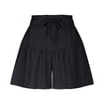 thumbnail image 4 of Dxzfnsa Womens Lightweight Shorts Casual Baggy Trendy Hot Pants Elastic Waist Drawstring Comfy Shorts S-3XL, 4 of 8