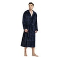 thumbnail image 3 of VULCANODON Mens Robe with Hood, Fleece Bathrobe Plush Robes for Men, 3 of 4