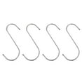 thumbnail image 1 of Uxcell S Hooks 4.53inches Stainless Steel Hanger for Hanging, Silver Tone 4Pack, 1 of 6