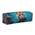 thumbnail image 1 of Fotbe Underwater Diving Cat Estuche para Lápices de Cuero con Estampado, Estuche con Cremallera Resistente, Organizador Compacto y Elegante para Papelería, 1 of 7
