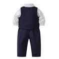thumbnail image 6 of DHFJKG Toddler Boys Bodysuit Outfits Elegant Long Sleeve Polka Dot Romper Gentleman Trousers Fashion Casual 2 Piece Toddler Litter Boys Leisure Outfits 0-3 Months, 6 of 9