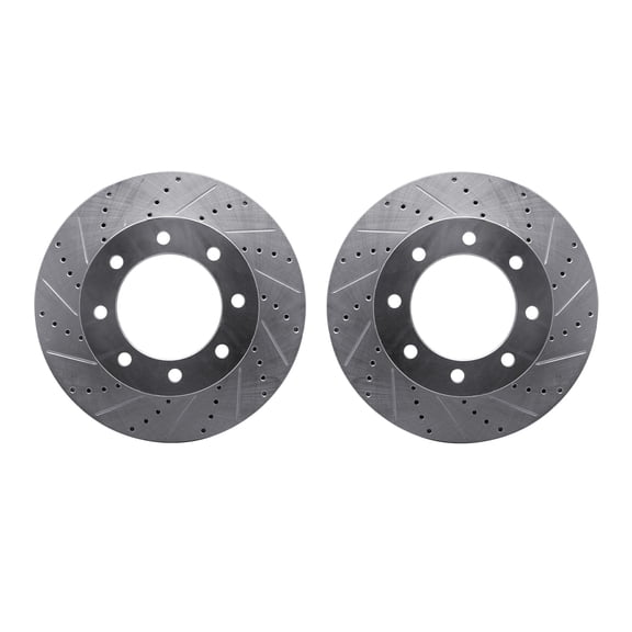 Dynamic Friction Company Front Brake Rotors-Drilled and Slotted-Silver 7002-54113