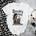 thumbnail image 6 of Spooky Mama Skeleton Halloween T-Shirt, Momster Retro Checkered Tee With Boo Vibes, 6 of 6