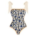 thumbnail image 4 of Maillot de Bain une Pièce pour Femmes avec Jupe de Plage, Paréo, Imprimé Floral Rétro, Ensemble Bikini Deux Pièces, 4 of 4