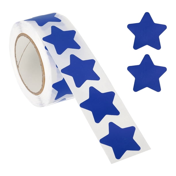 Rollo de Etiquetas de Estrella Autoadhesivas Uxcell para Suministros de Maestros de Aula y Manualidades DIY Azul 1"