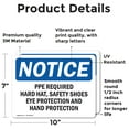 thumbnail image 2 of (2 Pack) PPE Required Hard Hat Safety Shoes Eye OSHA Notice Sign, 2 of 7