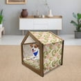 thumbnail image 3 of East Pet House, Exotic Foliage with Butterflies Watercolor Brush Stroke Effect Vintage, Outdoor & Indoor Portable Dog Kennel with Pillow and Cover, 5 Sizes, Pale Green Olive, by Ambesonne, 3 of 5