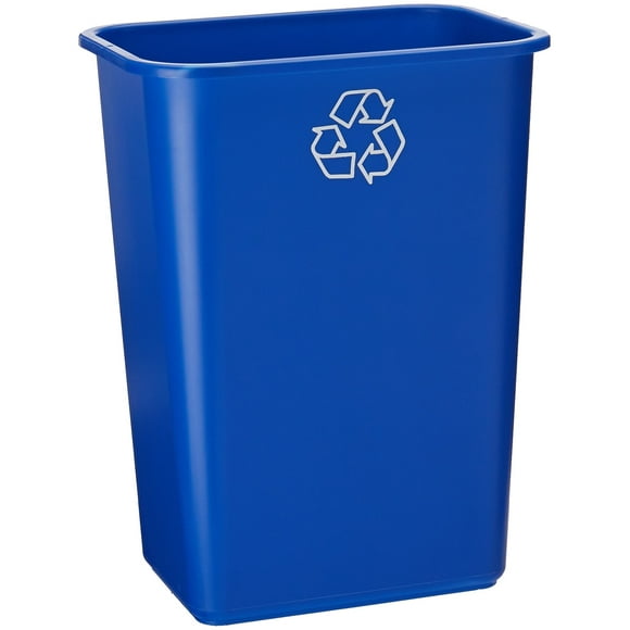 United Solutions EcoSense WB0069 Blue Plastic 41 Quart Recycling Indoor Wastebastket-10.25 Gallon EcoSense Blue Recycling Trash/Refuse Can in Blue