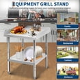 thumbnail image 2 of Kojooin Stainless Steel NSF Commercial Work Table with Adjustable Height Legs, 400 Lbs Capacity, 2" Edge Baffle, 2 of 7