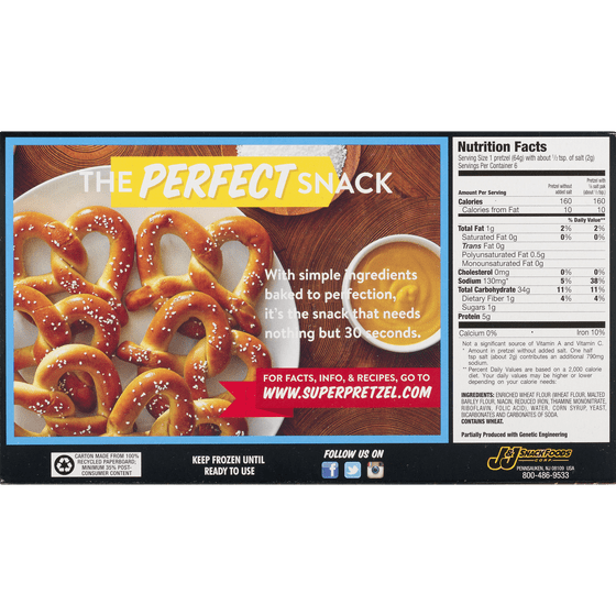 Super Pretzel Nutrition Label - Pensandpieces