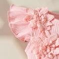 thumbnail image 6 of TOWED22 Baby Infant Girls Cute Print Short Ruffle Sleeve Summer Romper Outfits 3-24 Months Pink,3-6 M, 6 of 7