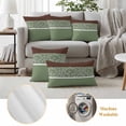 thumbnail image 6 of Sage Green Brown Flowers Outdoor Waterproof Pillow Covers, Classic Botanical Art Elegant Decorative Square Throw Pillowcase Sofa Cushion Sham for Patio/Couch/Chair, 18"x18" 2 Pack, 6 of 8