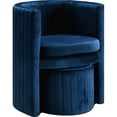 thumbnail image 1 of Best Master Seager Navy Velvet Round Arm Chair with Ottoman, 1 of 3