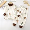 thumbnail image 2 of Linfrsh Toddler Boys 2t Two-Piece Pajamas Sets Toddler Toddler Kids Toddler Girls Boys Soft Comfy Modal Tencel Solid Raglan Sleepwear Pajamas Pjs 2pcs Set(Coffee,3-4 Years), 2 of 8