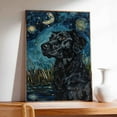 thumbnail image 4 of Hudo Starry Night Flat Coated Retriever Canvas Print - Van Gogh Inspired Dog Poster Wall Art Decor, 4 of 5