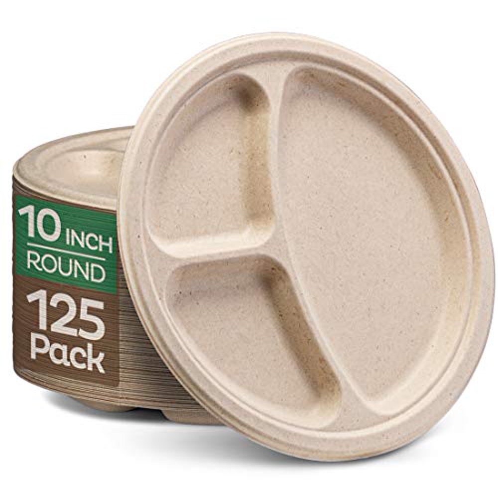 100 Compostable Paper Plates [10 inch 125Pack] 3