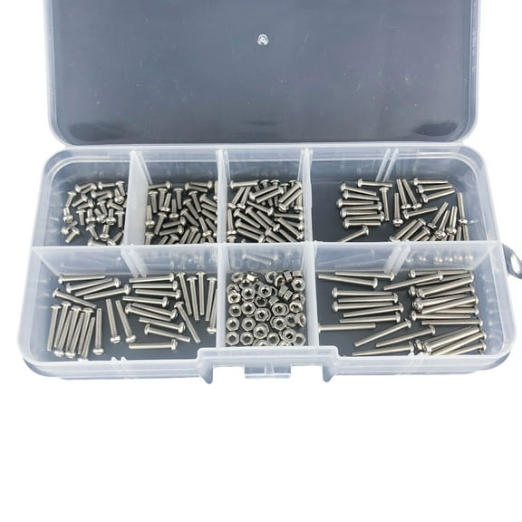 230X M2 Screw Nut 304 Stainless Steel Hexagon Socket Screws Nuts Assortment Kit Fangkenuo