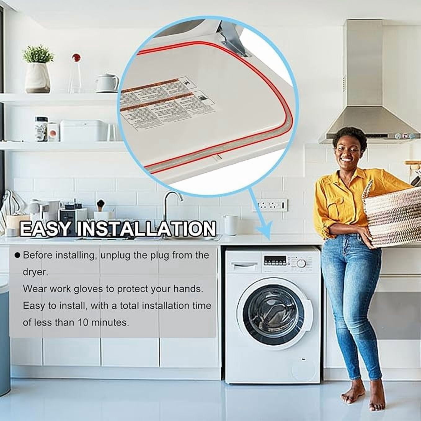 W10906683 Dryer Door Seal Part Replaces W10823580, AP6034191 Dryer Door Seal,Compatible with Maytag,Whirlpool WED49STBW1,WED4950HW0,WED5000DW2 and Kenmore Dryer Parts Model 110 Series