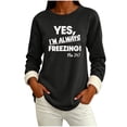 thumbnail image 2 of YanHoo Fleece Sweatshirt for Women Trendy Letter Print Crewneck Pullover Tops Fall Casual Loose Fit Sweatshirts, 2 of 7