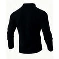 thumbnail image 6 of LEKWK Mens Henley Shirts Long Sleeve Cable Knit Texture Pullover Sweater Stand Collar Casual Shirts Warm Soft Autumn Winter Daily Fashion Soft Top, 6 of 8