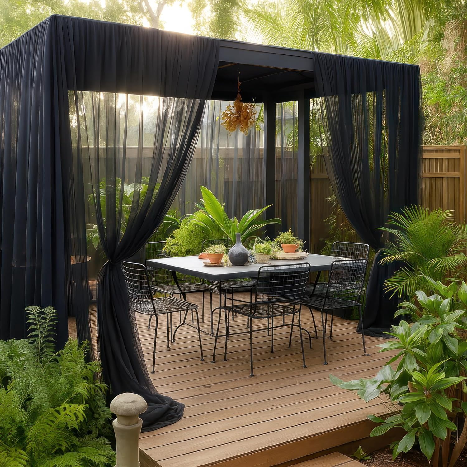 Black DIY Mosquito Net Fabric 10x20 FT – Garden, Patio & Window Insect Netting – Multi-Size Mesh Cover in Black, White & Green for Raised Beds