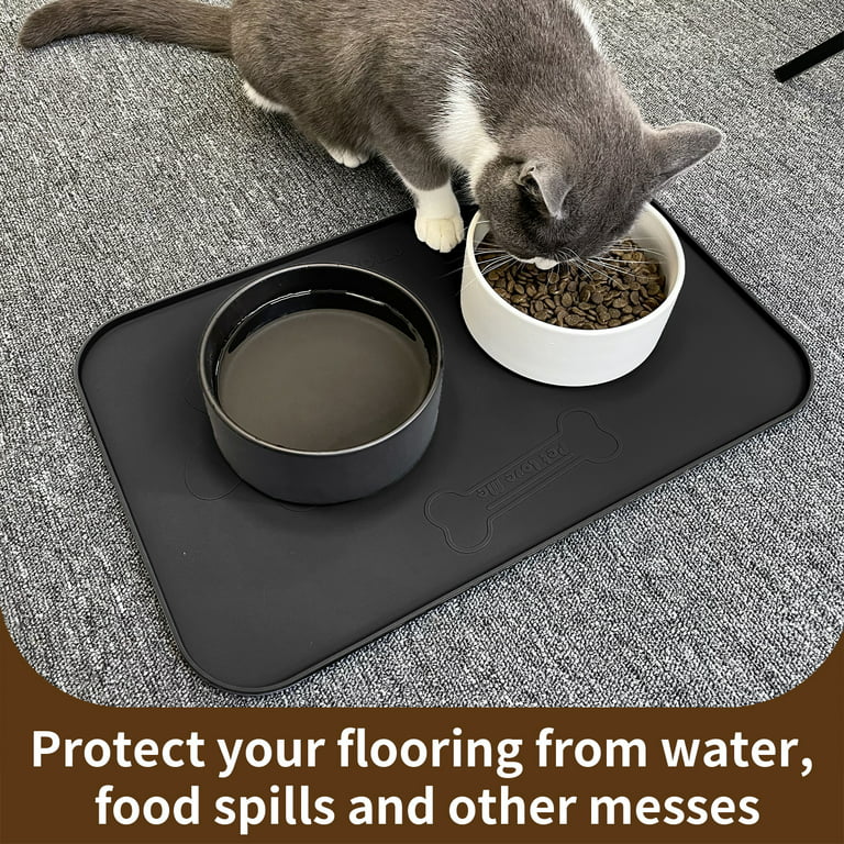 Ptlom Pet Placemat,Dogs Cats Silicone Feed Mats for Food and Water