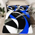 thumbnail image 2 of Erosebridal Blue Circle Full Sheet Sets,Geometric Stripes Bedding Full Size,Round Lines Bed Sheets Set Full Size,Ultra Soft Abstract Bedroom Decorative,4pcs, 2 of 7
