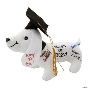 Fun Express Graduation Class of 2024 Autograph Stuffed Dog