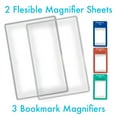 thumbnail image 5 of MagniPros (2 Pack) Large Full Page 3X Premium Magnifying Sheet Fresnel Lens 7.5 X 10.5 with 3 Bonus Bookmark Magnifiers Ideal for Reading Small Prints & Low Vision Seniors, 5 of 7
