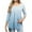 Light Blue, variant on Plebaso Women's 3/4 Length Sleeve Tunic Tops Pleated Casual Summer Dressy Blouses Womens Clothes