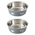 thumbnail image 1 of Cuencos de acero inoxidable para perros y gatos con base de goma para comida y agua, plato para perros de 14 cm MFZFUKR CPB-DE-SSW2372-1, 1 of 5