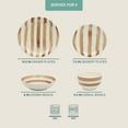 thumbnail image 4 of Gibson Home Kenwood Shores 16 Piece Stoneware Dinnerware Set, Hand-Painted Plates and Bowls, Service for 4 - Brown Striped, 4 of 5