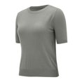 thumbnail image 5 of Women’s Short Sleeve Crewneck Sweater 100% Pure Merino Wool Tee Pullover Gray XL, 5 of 7