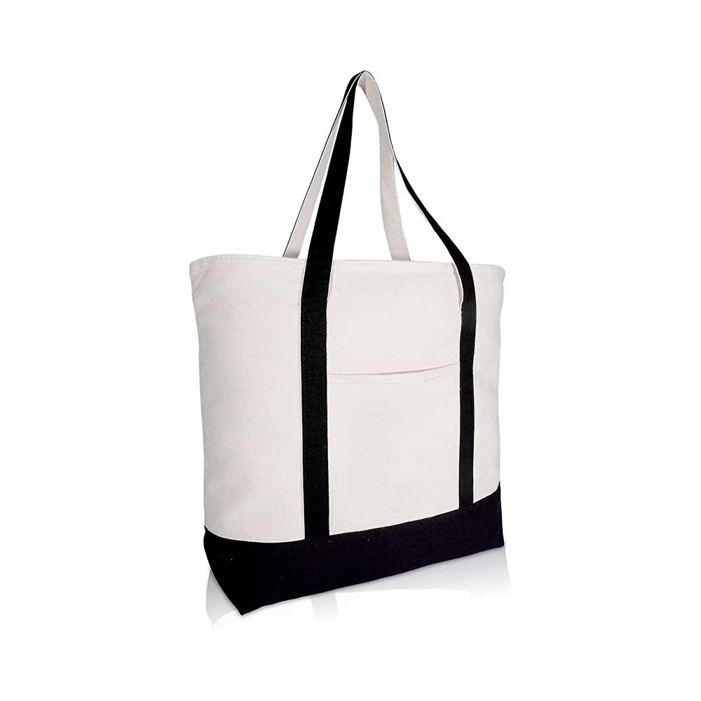 Ecofriendly Canvas Bag 22" Heavy Duty Cotton Canvas Tote (zipper