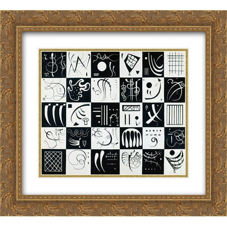 206 Matt - Wassily Kandinsky 2x Matted 24x20 Gold Ornate Framed Art Print 'Thirty'