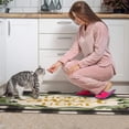 thumbnail image 4 of Green Plaid Rugs and Mats Non Skid Washable Absorbent Microfiber Soft Kitchen Mat for Floor Set Of 2 Decor Stain Resistant 17"x47"+17"x30", 4 of 7