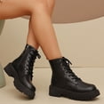 thumbnail image 4 of OKBOP Combat womens boots Lace-Up Round Toe Round Toe Platform Regular retro Comfortable Mid Heel 36, 4 of 5