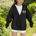 thumbnail image 4 of Atogsazn Kids Girls Christmas Full Zip Hoodies Childrens Oversized Long Sleeve Sweatshirt Fall Winter Tops Clothes 05-Black 4-5 Years Fashion, 4 of 6