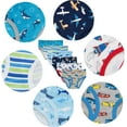 thumbnail image 3 of Baby Boys Rocket Underwear Kids Children Cotton Dinosaurs Panties Breathable Cars Comfort Briefs(Pack of 6) 4T, 3 of 6