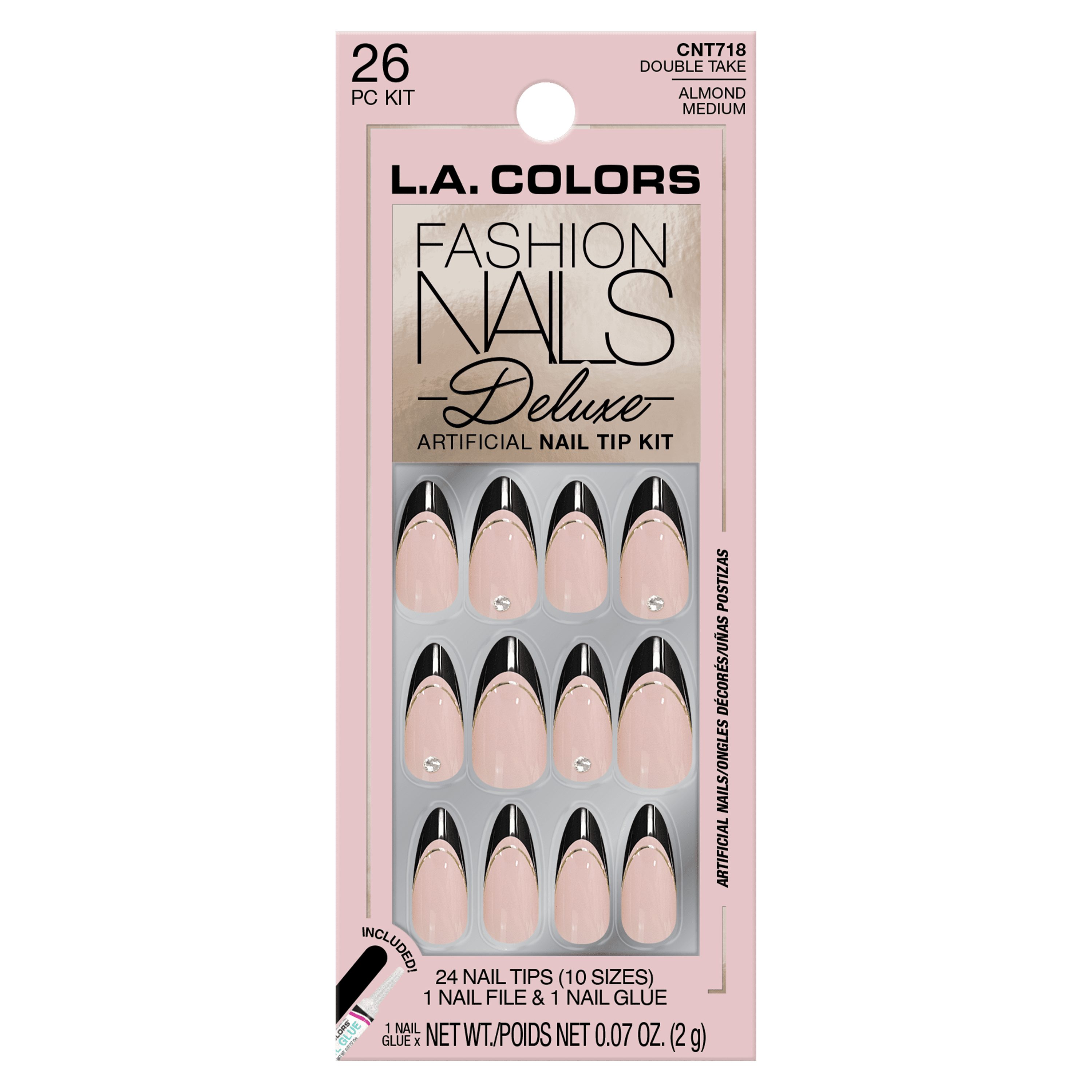 T*様 SAIVI Re'dule NAILS ACET PACK 2箱 2 pack) L.A. COLORS Deluxe Nail Tip, Double Take, 26 Piece