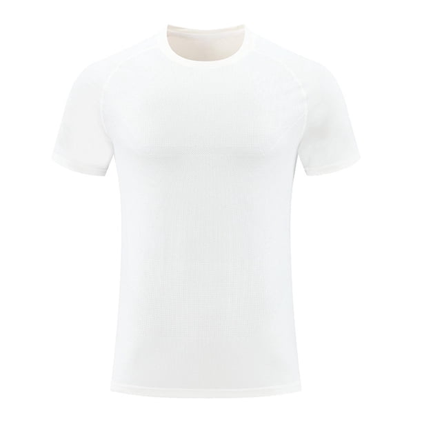 Tops para hombre, blusas y camisas de cuello redondo y manga corta para hombre, blusas de verano para hombre de malla transpirable elástica ajustada cómoda deportiva informal de manga corta con cuello