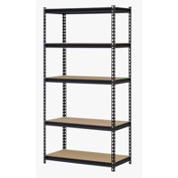 Muscle Rack 36"W x 18"D x 72"H Five-Shelf Steel Shelving Unit, 4000 lb Capacity, Black